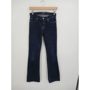 7 For All Mankind Size 26 Tall Skinny Bootcut Dark Wash Jeans Stretch Denim